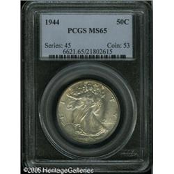 1944 50C  MS65 PCGS. Faint speckles of olive-gold c