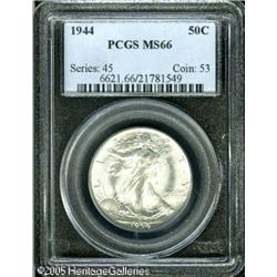 1944 50C  MS66 PCGS. Radiant luster emanates from v