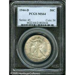1944-D 50C  MS64 PCGS. A delicate mix of beige and