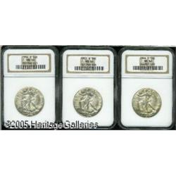 1944-D 50C  MS66 NGC, three pieces, all are well de