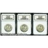 Image 1 : 1944-D 50C  MS66 NGC, three pieces, all are well de
