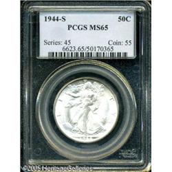 1944-S 50C  MS65 PCGS. Bright, white surfaces with