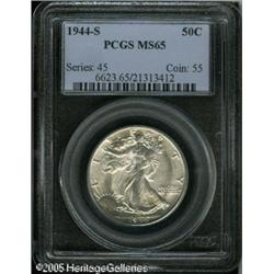 1944-S 50C  MS65 PCGS. Generally well struck, if ty
