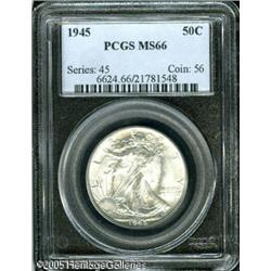 1945 50C  MS66 PCGS. Nicely struck design elements
