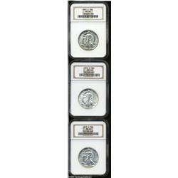 1945-D 50C  MS66 NGC, three pieces, two of which ar