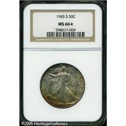 1945-S 50C  MS66   NGC. Knob S mintmark. Gorgeousl