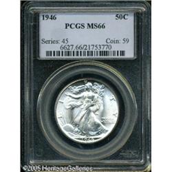 1946 50C  MS66 PCGS. Brilliant surfaces display sha
