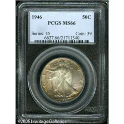 1946 50C  MS66 PCGS. Lustrous surfaces are awash in