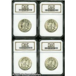 1946-D 50C  MS66 NGC, four pieces, all well defined