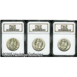 1946-S 50C  MS66 NGC, three coins, all identical no
