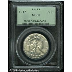 1947 50C  MS66 PCGS. Sharply struck and very appeal