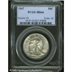 1947 50C  MS66 PCGS. Sharply struck and fully brill