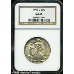 1947-D 50C  MS66 NGC. Well struck with shimmering l