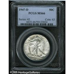 1947-D 50C  MS66 PCGS. For the collector of fully b