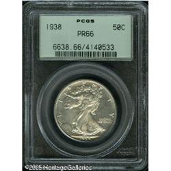 1938 50C  PR66 PCGS. Mostly untoned with light hazi
