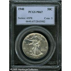 1940 50C  PR67 PCGS. The coin shows deep, flashy mi