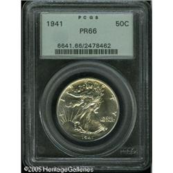 1941 50C  PR66 PCGS. Variety without Weinman's init