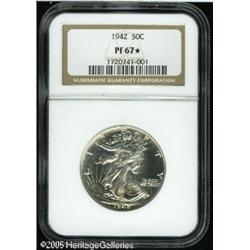 1942 50C  PR67   NGC. Dazzling, fully brilliant su