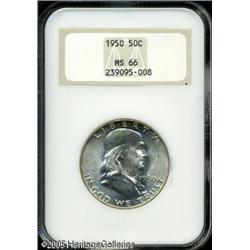 1950 50C  MS66 NGC. Fully lustrous surfaces are vis