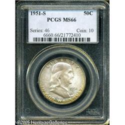 1951-S 50C  MS66 PCGS. Deeply toned with grayish-br