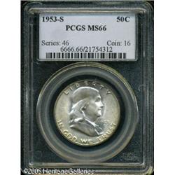 1953-S 50C  MS66 PCGS. Original silver-gray toning