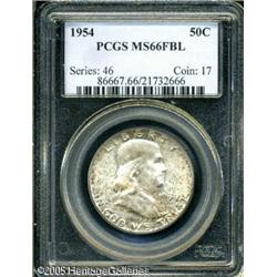 1954 50C  MS66 Full Bell Lines PCGS. Olive-green pa