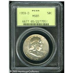 1959-D 50C  MS65 PCGS. Warm golden-gray patina visi