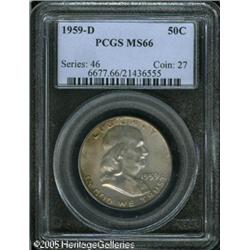 1959-D 50C  MS66 PCGS. Orange-gray patina bathes lu