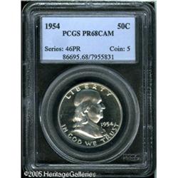 1954 50C  PR68 Cameo PCGS. Virtually untoned, with