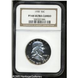 1955 50C  PR68 Ultra Cameo NGC. Rich golden-brown a