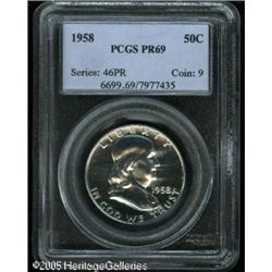 1958 50C  PR69 PCGS. A shimmering, seemingly perfec