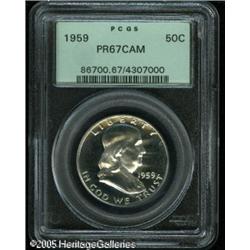 1959 50C  PR67 Cameo PCGS. Dazzling brilliance radi