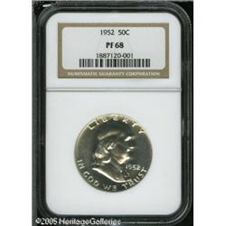 1952 50C  PR68 NGC. Sterling surfaces exude full br