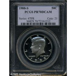 1988-S 50C  PR70 Deep Cameo PCGS. Fully struck with