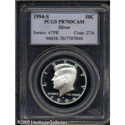 1994-S 50C  Silver PR70 Deep Cameo PCGS. Fully stru