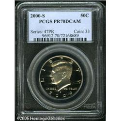 2000-S 50C  Clad PR70 Deep Cameo PCGS. White motifs