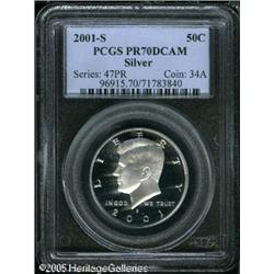 2001-S 50C  Silver PR70 Deep Cameo PCGS. Excellent