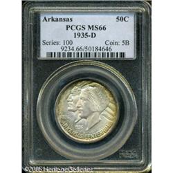 1935-D 50C  Arkansas MS66 PCGS. Pretty rainbow colo