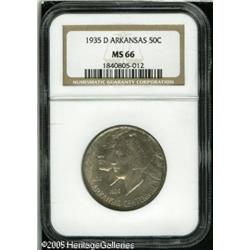 1935-D 50C  Arkansas MS66 NGC. Faded mauve patina o