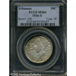 1936-S 50C  Arkansas MS66 PCGS. Dusky gold toning w