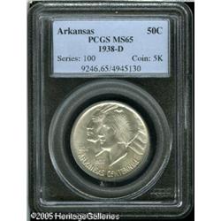 1938-D 50C  Arkansas MS65 PCGS. Sharply struck, wit