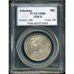 1938-D 50C  Arkansas MS66 PCGS. Bright, satiny mint