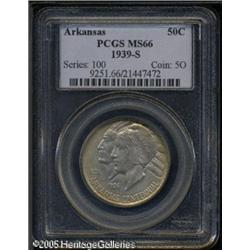 1939-S 50C  Arkansas MS66 PCGS. Well struck with pl