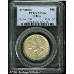 1939-S 50C  Arkansas MS66 PCGS. Fully lustrous with