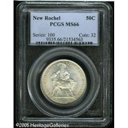 1938 50C  New Rochelle MS66 PCGS. Silver-gray surfa