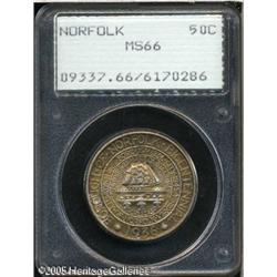 1936 50C  Norfolk MS66 PCGS. Tab toned in mainly co