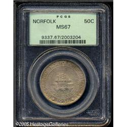 1936 50C  Norfolk MS67 PCGS. This is an amazing exa