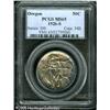 Image 1 : 1926-S 50C  Oregon MS65 PCGS. Deep steel and irides