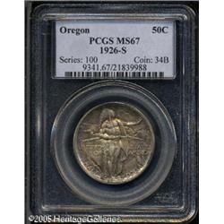 1926-S 50C  Oregon MS67 PCGS. Both sides exhibit or