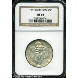 1933-D 50C  Oregon MS66 NGC. A satiny, cream-colore